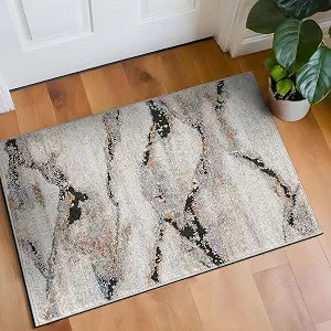 Rugshop Contemporary Area Rug for Living Room, Entryway Gray/Sand 2' x 3'