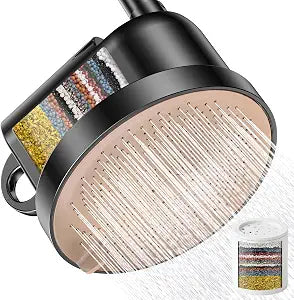 NSF Certified Filtered Shower Head - 5 Settings High Pressure Rain Shower Head with Filter for Hard Water Softener - Easy Install & Replace - Bathroom Showerhead to Remove Chlorine & Heavy Metals