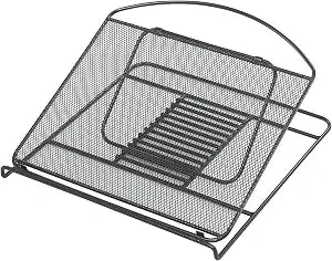 Safco 2161BL Onyx Mesh Adjustable Ventilated Tabletop Laptop Stand, Ergonomic Lift Stand' Black