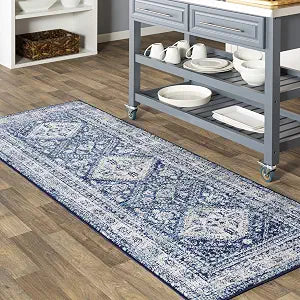 Livabliss Desta Vintage Oriental Runner Area Rug,2'7" x 7'3",Navy