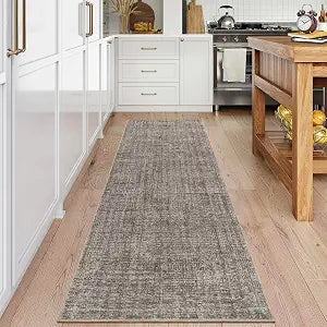 GarveeHome Washable 2x6 Runner Rug Hallway Entryway, Solid Kitchen Runner Rugs, Non Slip Bathroom Rug for Bedroom, Soft Long Carpets for Entryway Bedside Laundry Dorm, Brown