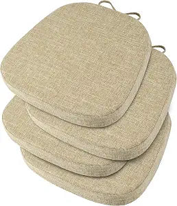 OVOV 14x14 Chair Cushions for Metal Dining Chairs Set of 4 Beige