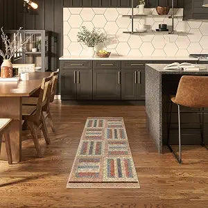 Nourison Home Nordic Multicolor 2' x 6' Area Rug - Easy Clean, Non Shedding, Bed Room, Living Room, Dining Room, Kitchen (6' Runner)