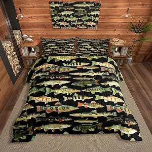 Feelyou Fishing Comforter Set Queen Size Bedding Set