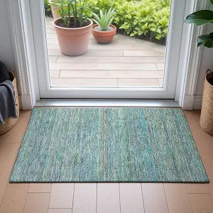 Addison Rugs Chantille ACN2148 Teal 1'8" x 2'6" Indoor/Outdoor, Machine Washable, Easy Clean, Non Shedding, Bedroom, Living Room, Dining Room, Kitchen, Patio Rug
