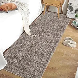 2x6 Non-Slip Solid Washable Runner Rug Brown
