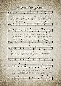 Amazing Grace Hymn Page Large Decoupage Paper, 21"x29" (For Furniture, large projects) by The Shabby Hummingbird