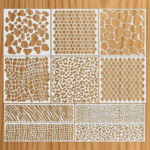 Stencils for Painting on Wood - Pattern Painting Stencil Templates - Stencils for Crafts Reusable on Cookies Tile Furniture Wall Floor -Cow Print Stencil, Animal Print Decorations for Baking, Drawing