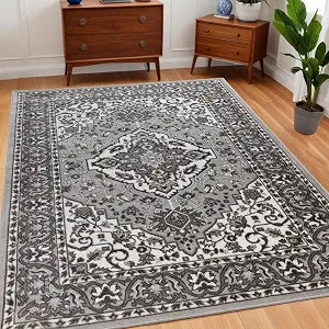 Superior Glendale Indoor Runner Rug, Floral Medallion, 3'x5', Rivulet