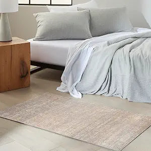 Calvin Klein CK029 Captivating Grey Beige 3'2" x 5' Area Rug - Easy Clean, Non Shedding, Bed Room, Living Room, Dining Room, Kitchen (3' x 5')