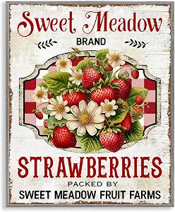 Sweet Meadow Strawberries Kitchen, 11 x 14 Inch Framed Gicle Print