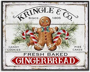 Fresh Gingerbread Cookie Holiday, 11 x 14 Inch Framed Gicle Print