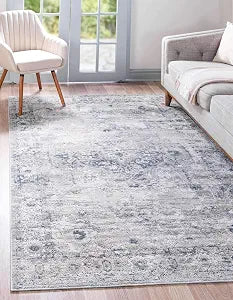 Unique Loom Portland Collection Area Rug - Canby (4' 1" x 6' 1" Rectangle, Gray/ Blue)