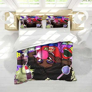 Black American African Girl Twin Comforter Set Magic Music Purple Soft Microfiber for Girls for Princess Room Decor with 2 Pillowcase