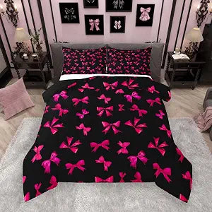 Feelyou Bow Comforter Set Twin Size Bedding Set
