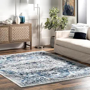 nuLOOM Maryanne Blue Medallion Power Loomed Area Rug, 2' x 3'