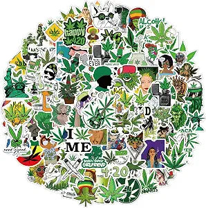200 PCS Waterproof Vinyl Weed Stickers Funny Decals for Laptops