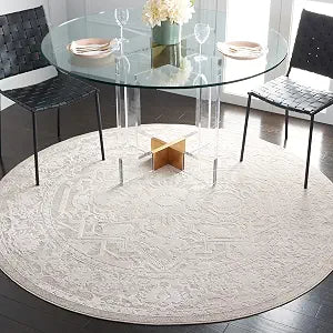 SAFAVIEH Reflection Round Rug 3', Beige & Cream RFT665A