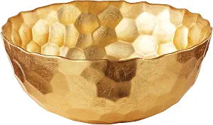 Elegance Odessa Gold Glass Bowl, 7.5-Inch