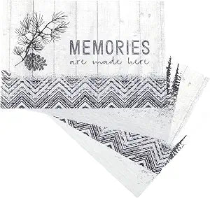 Pavilion - Memories Made Here - Set of 4 17.75" Placemats Tabletop Protectors Dining Decorations Dinner Lunch Mealtime Durable Heat Resistant Cabin Camping