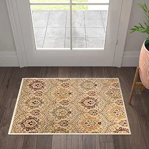 SUPERIOR Indoor Modern Abstract Living Room Area Rug, 2'x3', Camel Z