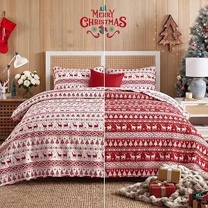 CAROMIO Christmas Quilt Set King Size