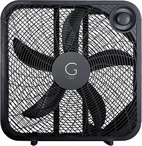 Genesis 20" Box Fan, 3 Settings, Black (G20BOX-BLK)