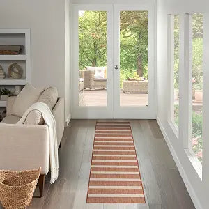 Nourison Home Positano Terracotta Ivory 2'2" x 8' Area Rug - Easy Clean, Non Shedding, Bed Room, Living Room, Dining Room, Kitchen (8' Runner)