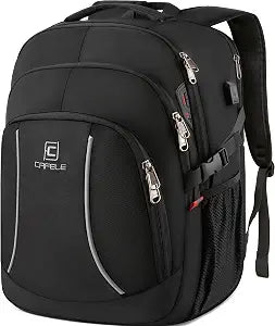 CAFELE 17.3 inch Laptop Backpack,School Bookbag Computer Rucksack with USB Charging Port,Water Resistant Sturdy Bagpack for Business College School Travel,Men Women Casual Daypack,Black