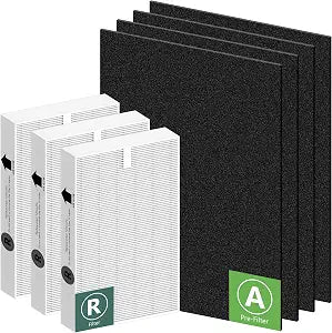 HPA300 Filter Replacement for Honeywell HPA300 Series Air Purifiers HPA300, HPA300VP, HPA304, HPA3300, Replace HRF-R3 (3 R Replacement Filter + 4 Activated Carbon Pre-Filter) by Funmit