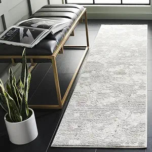 SAFAVIEH Hanna Collection Runner Rug - 2' x 8', Grey & Ivory, Non-Shedding & Easy Care, Ideal for High Traffic Areas in Living Room, Bedroom, Dining (HAN112F-28)