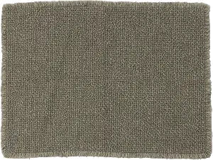 Creative Co-Op Woven Cotton Blend Placemat with Metallic Thread, and Fringe, Olive Green