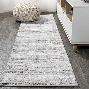 JONATHAN Y Loom Strie' Gray/Black Runner Rug 2X10 ft, Modern for Living Room, Bedroom, Kitchen, Office, Easy-Cleaning, High Traffic, Pet-Friendly, Non-Shedding SOR200A-210