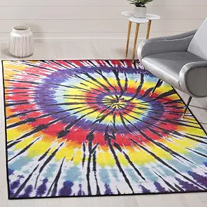 SAFAVIEH Washable Rug Paint Brush Collection - 3'3" x 5'3", Fuchsia & Yellow, Slip Resistant & Easy to Clean, Ideal for Living Room, Bedroom, Nursery, Kids Playroom, Dining Space (PTB127A)
