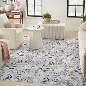 Nourison Home Nourison Washables Grey Multicolor 4' x 6' Area Rug - Easy Clean, Non Shedding, Bed Room, Living Room, Dining Room, Kitchen (4' x 6')
