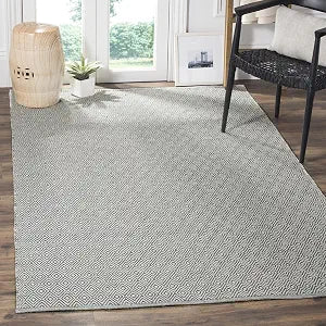 SAFAVIEH Montauk Collection Accent Rug - 3' x 5', Ivory & Grey, Handmade Flat Weave Cotton, Ideal for High Traffic Areas in Entryway, Living Room, Bedroom (MTK515C)