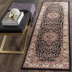SAFAVIEH Lyndhurst Collection Runner Rug - 2'3" x 6', Black & Ivory, Traditional Oriental Design, Non-Shedding & Easy Care, Ideal for High Traffic Areas in Living Room, Bedroom (LNH329A)