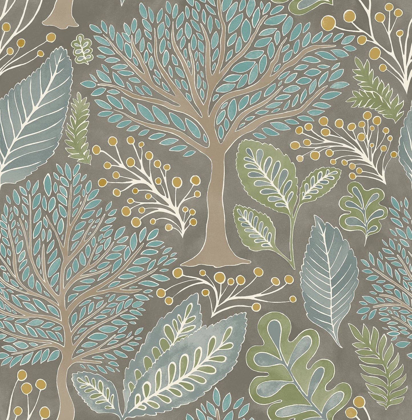 Advantage Kiah Taupe Forest Wallpaper