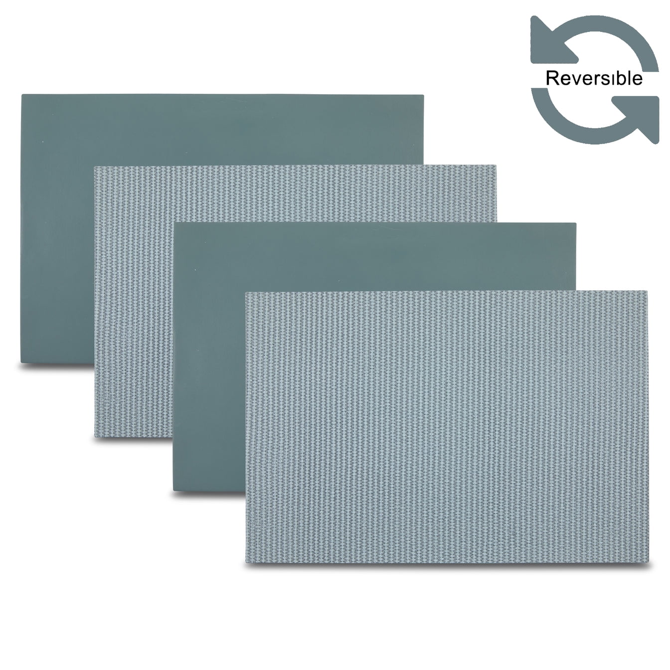 Ala Carte by Dainty Home Hemp Textured Faux Leather Placemats – Set of 4, Reversible, Non-Slip, Washable, Heat & Tear Resistant – 12x18 in Dining Table Mats