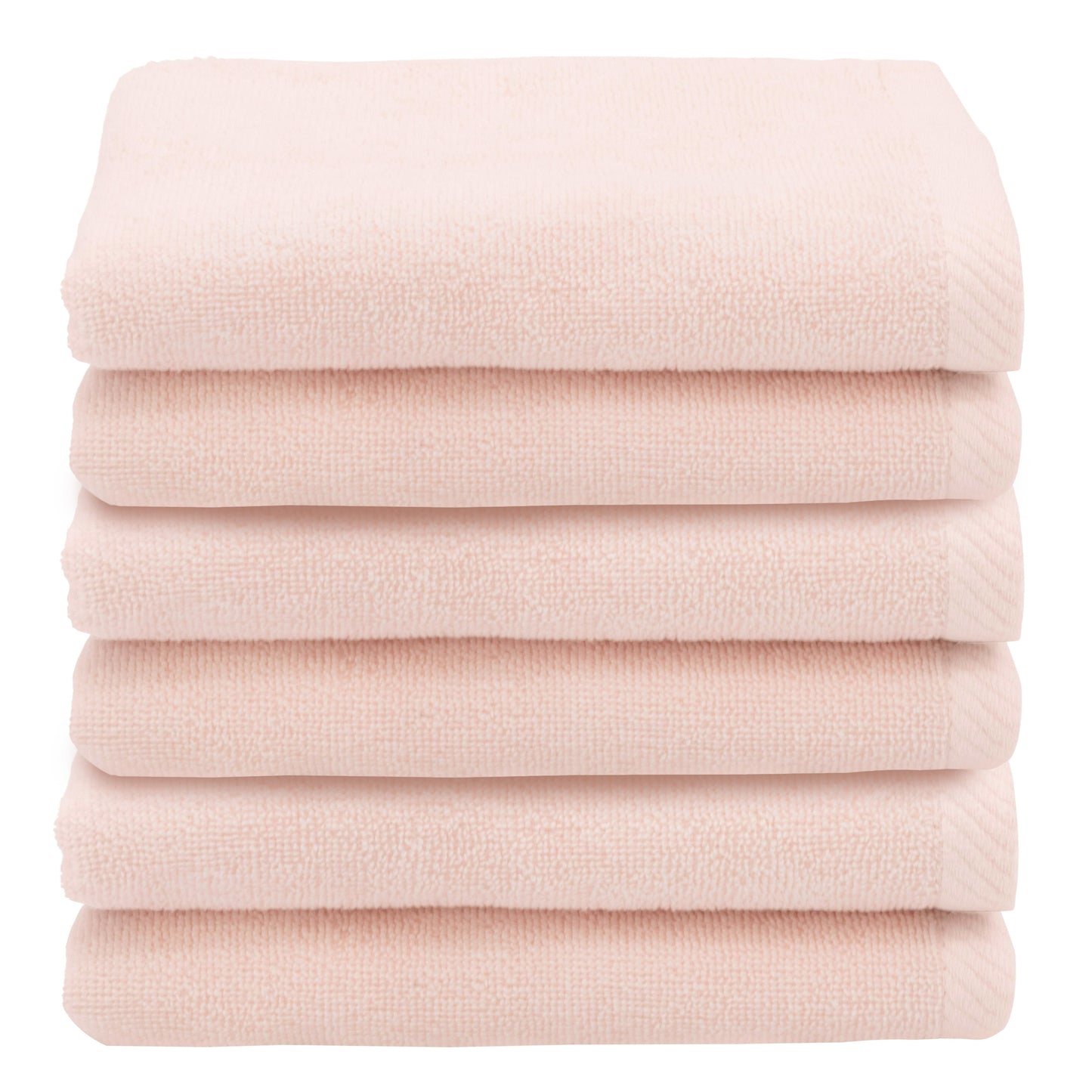 Authentic Hotel and Spa 100% Turkish Cotton Ediree Fingertip Towels - Set of 6 Blush
