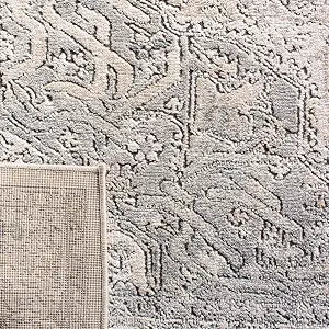 Martha Stewart x SAFAVIEH Area Rug Collection - 2'2" x 4', Ivory & Grey, Non-Shedding & Easy Cleaning, Ideal for Living Room, Bedroom, Office, Accent Space (MSR867A)