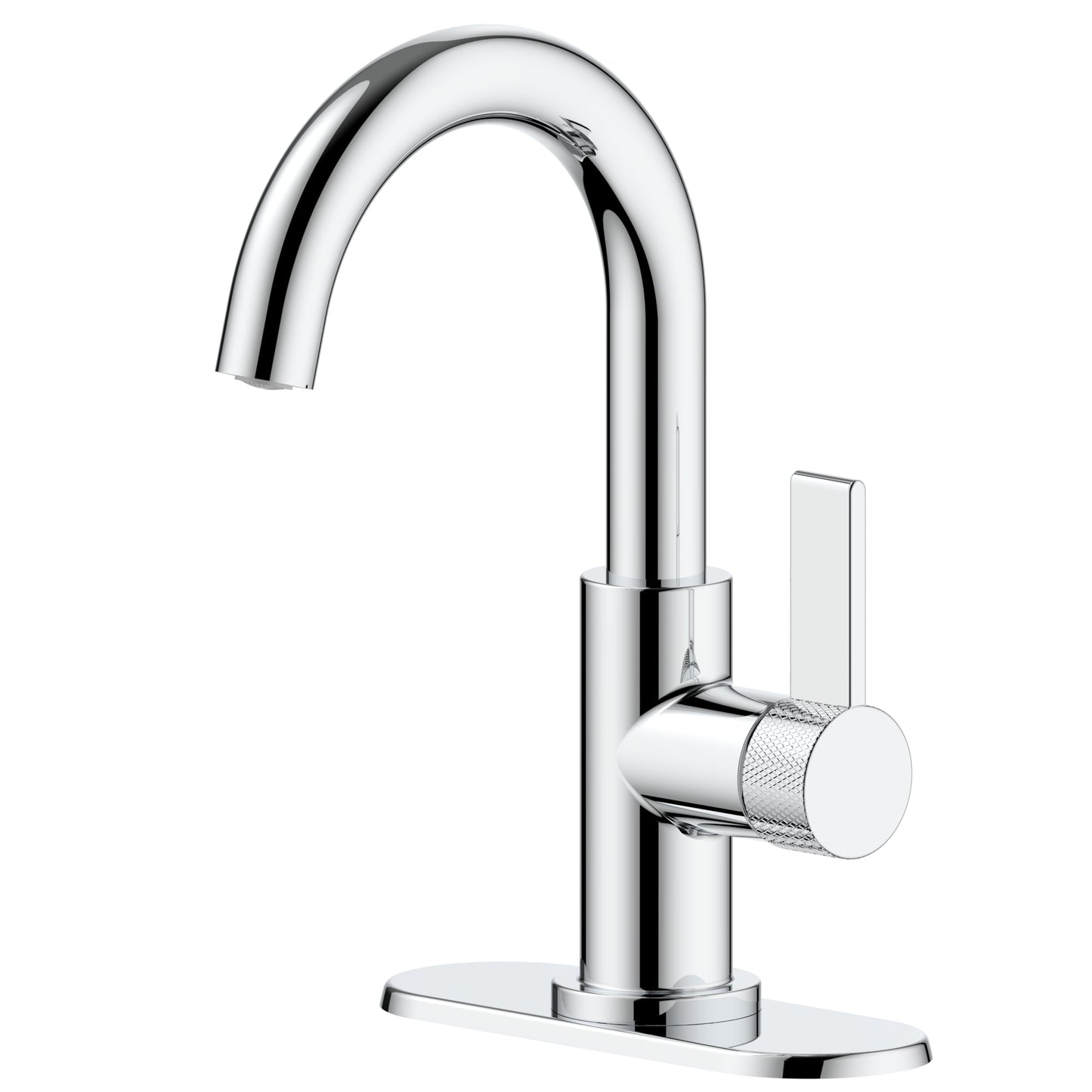 Better Homes & Gardens Matte Black Single Handle High-Arc Bathroom Faucet with Knurled Handle