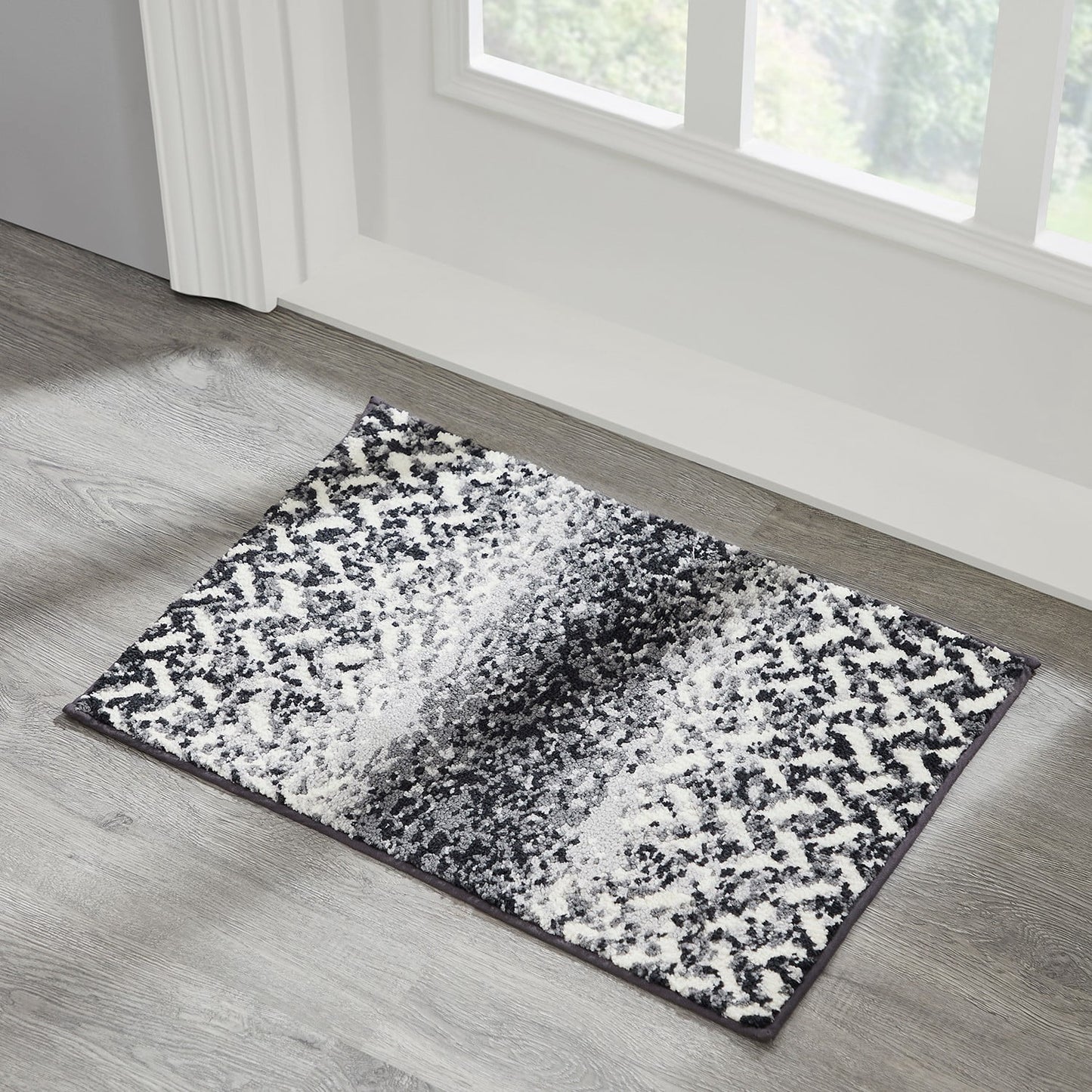 Better Trends Bath Rug Set 3 Piece Bath Mat Non Slip Micro Polyester Bathroom Floor Set, Shower, Tub, Casablanca Collection – (Gray)