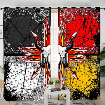 Bison Arrow Native American Living Room Curtain
