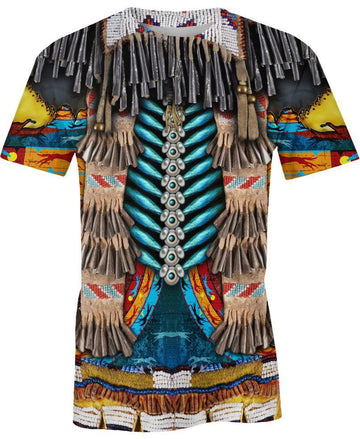 Blue Native Motif, 3D T Shirt, All Over Print T Shirt, Native American
