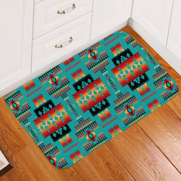 Blue Native Tribes Pattern Native American Doormat