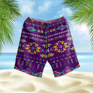 Blue Pattern American Hawaiian Shorts