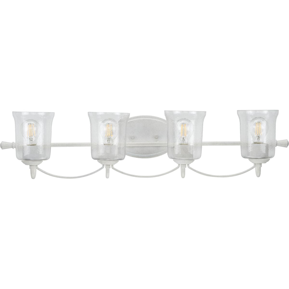 Bowman Collection Cuatro Luces Negro Mate Vidrio Cincelado Transparente Baño Costero Tocador Luz