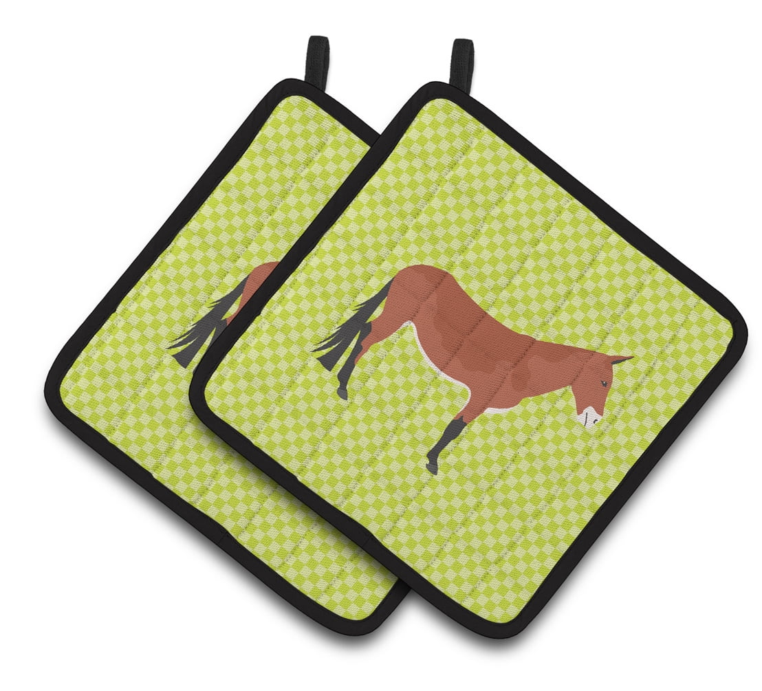 Caroline's Treasures Mule Green Pair of Pot Holders