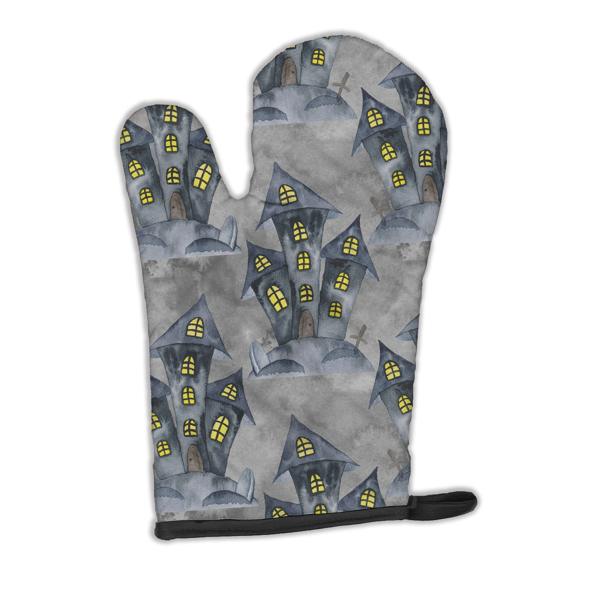 Watecolor Halloween Haunted House Oven Mitt